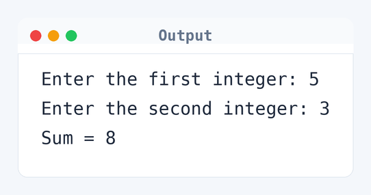 Output of C Program to Add Two Integers
