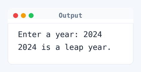 Output of C Program to Check Leap Year