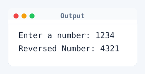 Output of C Program to Reverse a Number