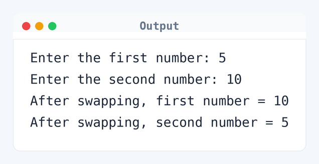 Output of C Program to Swap Two Numbers Using Pointers
