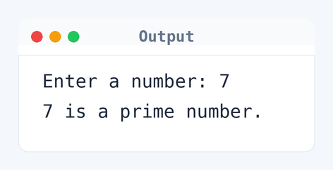 Output of Java Program to Find Prime Number